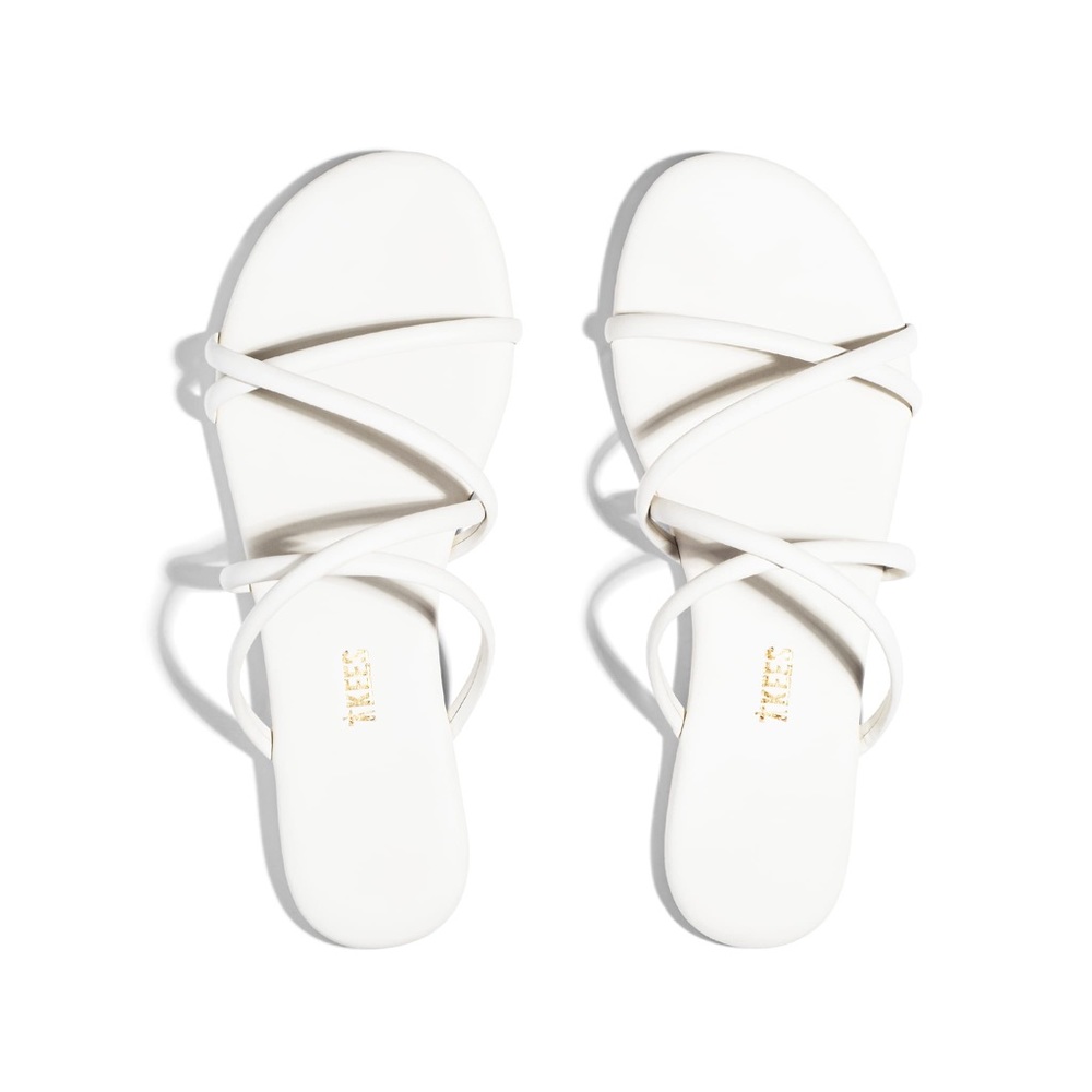 White Sloan Cross Tkees Sandals